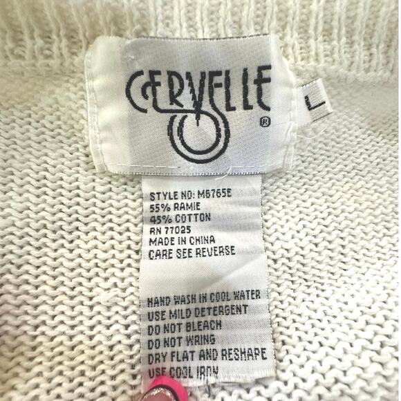 Cervelle Cardigan Sweater Women’s Large Abstract Geometric Embroidery VTG 90s - Picture 6 of 14